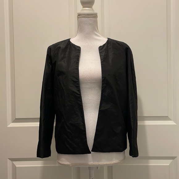 Bamford England Black Short Jacket, Silk & Cashmere